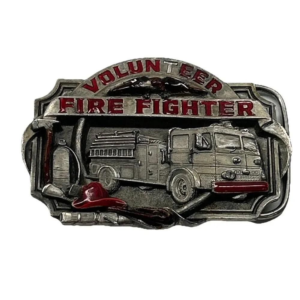 Lot‎ Of 2 - Vintage 1979 & 1989 Fire Department Belt Buckles